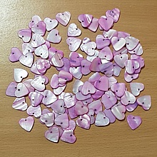 10 Perles breloques Pendentifs Nacres C&oelig;ur 17mm Fushia