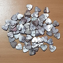 10 Perles breloques Pendentifs Nacres C&oelig;ur 17mm Gris