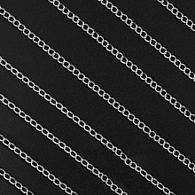 1m de cha&icirc;ne argent en acier inoxydable 3,4 mm pour cr&eacute;ation chaine de rallonge