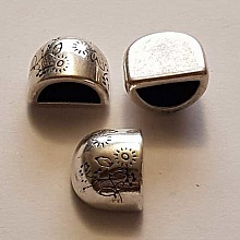 2 Embouts de finition pour cordon demi rond de 10 x 5 mm Argent N&deg;01