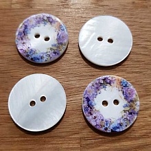Bouton 2 trous Nacre 23 mm imprim&eacute; N&deg;12
