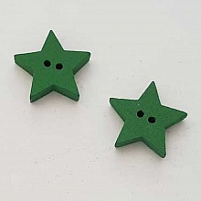 Bouton bois Etoile Vert Fonc&eacute; N&deg;02-01