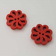 Bouton bois Fleur Orange N&deg;01-01
