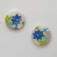 Bouton fantaisie Rond &agrave; fleurs 18 mm N&deg;03