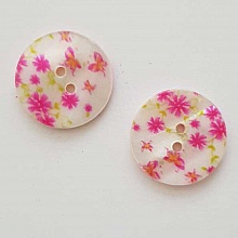 Bouton fantaisie Rond &agrave; fleurs 18 mm N&deg;06-02
