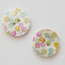 Bouton fantaisie Rond &agrave; fleurs 18 mm N&deg;07