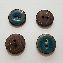 Boutons 20mm &agrave; deux trous ronds en noix de coco N&deg;06