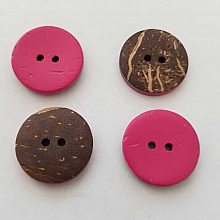 Boutons 23mm &agrave; deux trous ronds en noix de coco N&deg;17