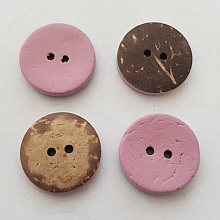 Boutons 23mm &agrave; deux trous ronds en noix de coco N&deg;18