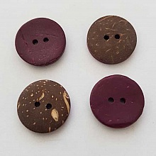 Boutons 23mm &agrave; deux trous ronds en noix de coco N&deg;22