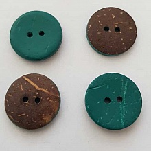Boutons 23mm &agrave; deux trous ronds en noix de coco N&deg;25