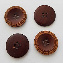Boutons 28mm &agrave; quatre trous ronds en noix de coco N&deg;27