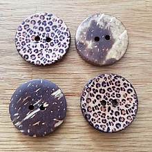 Boutons 30mm &agrave; deux trous ronds en noix de coco N&deg;29