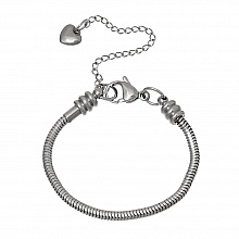 Bracelet Acier Inoxydable N&deg;05-02 Argent Fermoir Mousqueton 17 cm