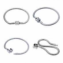 Bracelet Acier Inoxydable N&deg;06 Argent Fermoir Clip 20 cm