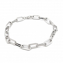 Bracelet maille ovale plaqu&eacute; platine 22 cm N&deg;02