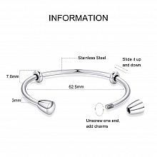 Bracelet Rigide Acier Inoxydable N&deg;12 Argent