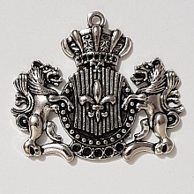 Breloque Blason Bouclier Armoiries N&deg;02 Argent