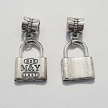 Breloque cadenas serrure N&deg;15 Argent