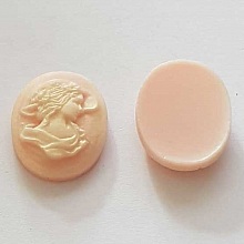 Breloque Cam&eacute;e femme N&deg;04 Rose 01 ovale en r&eacute;sine