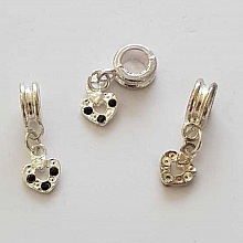 Breloque C&oelig;ur N&deg;41 Strass Noir