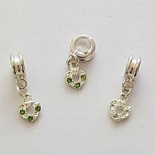 Breloque C&oelig;ur N&deg;41 Strass Vert