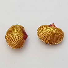 Breloque Coquille Saint Jacques Jaune Dor&eacute;