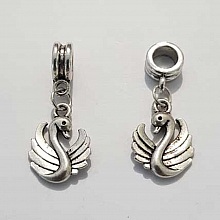 Breloque Cygne N&deg;02 Argent Vieilli
