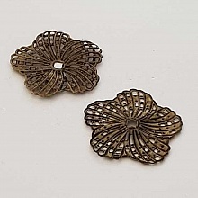 Breloque Divers N&deg;082 Pendentif Fleur Estampe Bronze