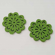 Breloque Fleur Bois N&deg;01 Vert