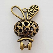 Breloque Lapin N&deg;04 Bronze