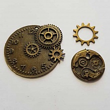 Breloque M&eacute;canisme Horloge N&deg;24 Lot 3 pi&egrave;ces