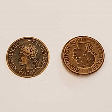 Breloque M&eacute;daille pi&egrave;ce 24 mm Bronze-05