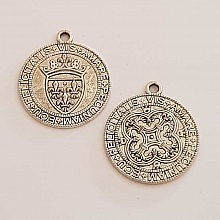 Breloque M&eacute;daille pi&egrave;ce 30 mm Argent-07