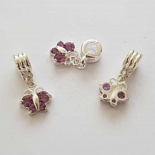 Breloque papillon N&deg;100 Rose