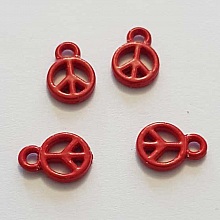 Breloque Peace & Love N&deg;10 Rouge