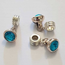 Breloque Pendentif Strass Bleu Turquoise N&deg;1013-09