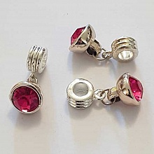 Breloque Pendentif Strass Fushia N&deg;1013-05