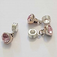 Breloque Pendentif Strass Rose N&deg;1013-04