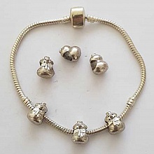Breloque p&egrave;re no&euml;l N&deg;05 Argent Bonhomme de Neige