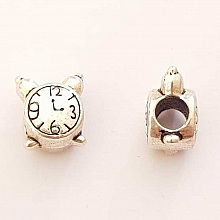 Breloque M&eacute;canisme Horloge N&deg;0406-03 Argent Perle
