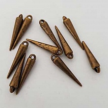 Breloque pic c&ocirc;ne clou bronze N&deg;07 23 mm 01