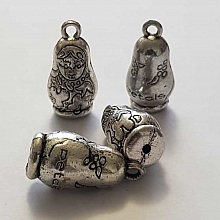Breloque Poup&eacute;e Russe N&deg;01 25 mm Argent