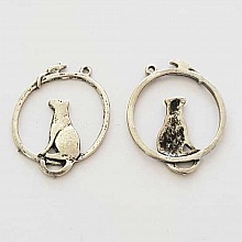 Breloque Souris N&deg;06 Argent Chat