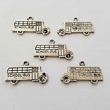 Breloque Voiture N&deg;06 Argent x 5 pi&egrave;ces
