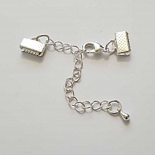 Cha&icirc;ne d'Extension et fermoir mousqueton Argent 01