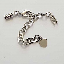 Cha&icirc;ne d'Extension et fermoir mousqueton Argent 09