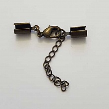 Cha&icirc;ne d'Extension et fermoir mousqueton Bronze 06