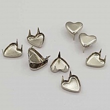 Clous rivet &agrave; griffes Coeur 10 mm Argent 20 pi&egrave;ces