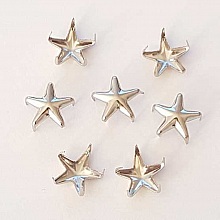 Clous rivet &agrave; griffes Etoile 10 mm Argent 10 pi&egrave;ces